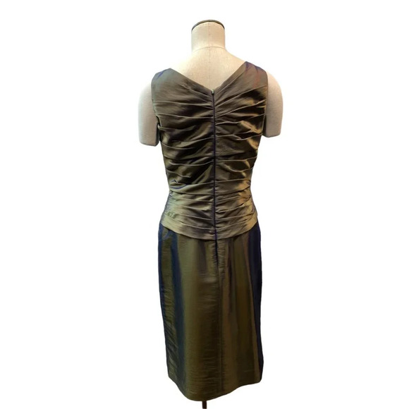 Jade Deep Green With Blue iridescent blue Sleeveless Dress - Picture 3 of 3